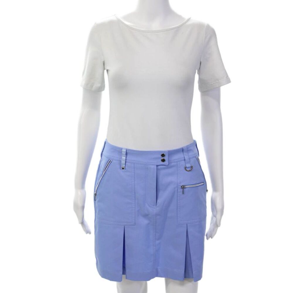GG Blue Womens Pleated Pocket Silver Toned Hardware Mini Skort Blue Size 2